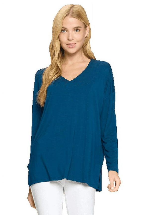 Women’s Keep it Classy V-Neck Long Sleeve Top, Teal S