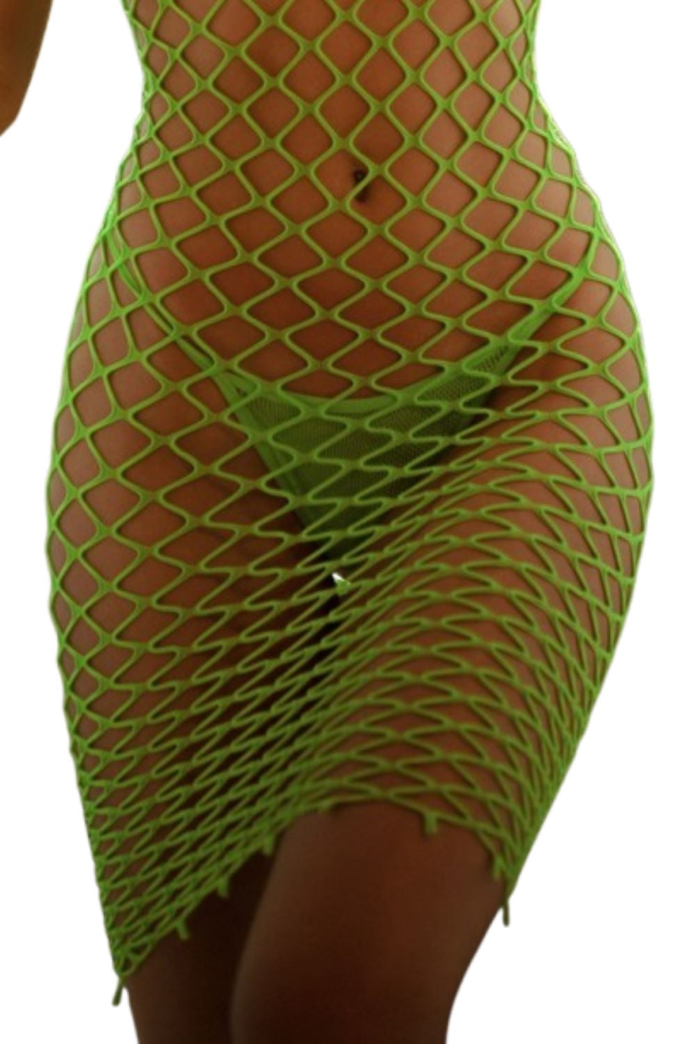 lime green fishnet dress Neon Green Play With Me 2pc Fishnet Set – Rave Wonderland main image 0