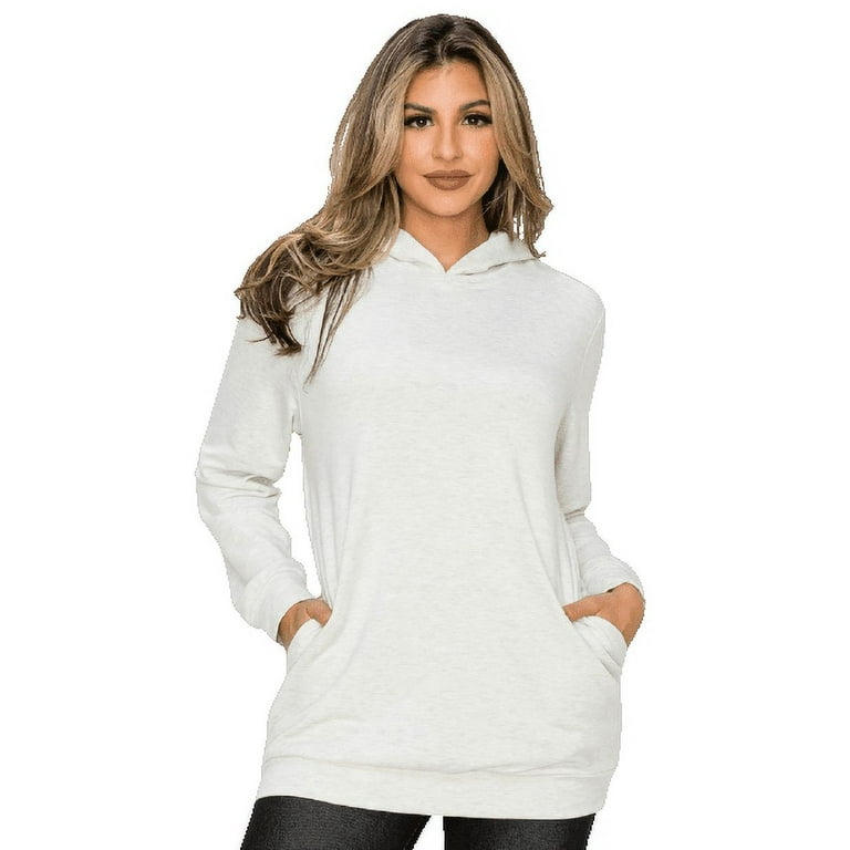 YELETE Women's No Strings Attached Hoodie, Heather Grey S - Walmart.com