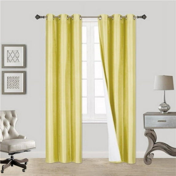 YELLOW 1-Piece Noa Solid Blackout Grommet-Top Window Curtain Panel 37" W x 95" L