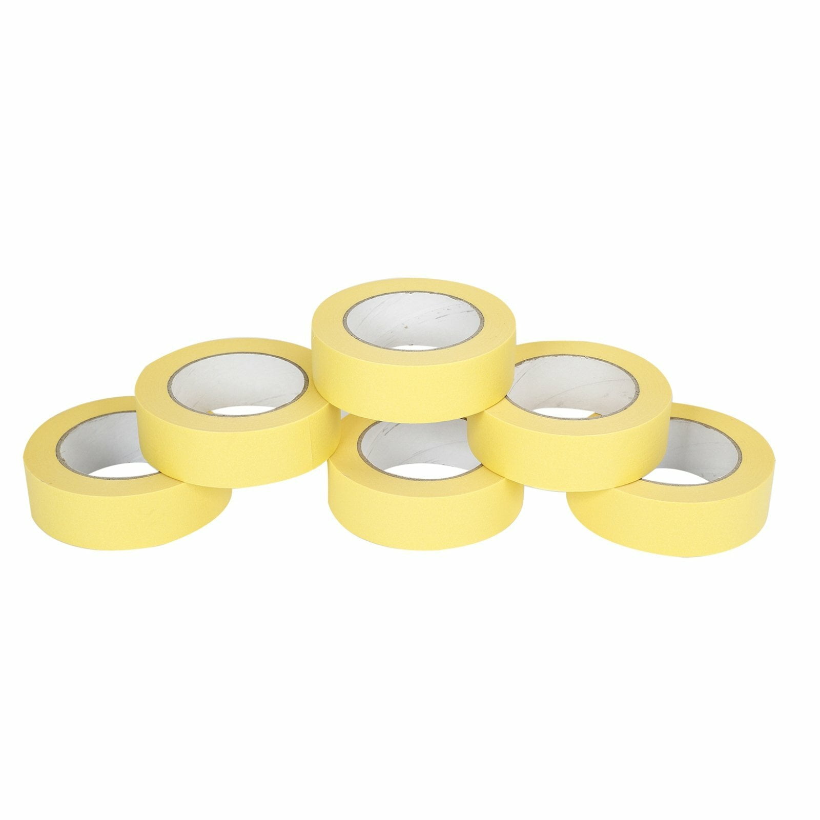 YELLOW 6654 1-1/2" MASKING TAPE 6 ROLLS 1.5" 06654 PAINTING PAINT MASK