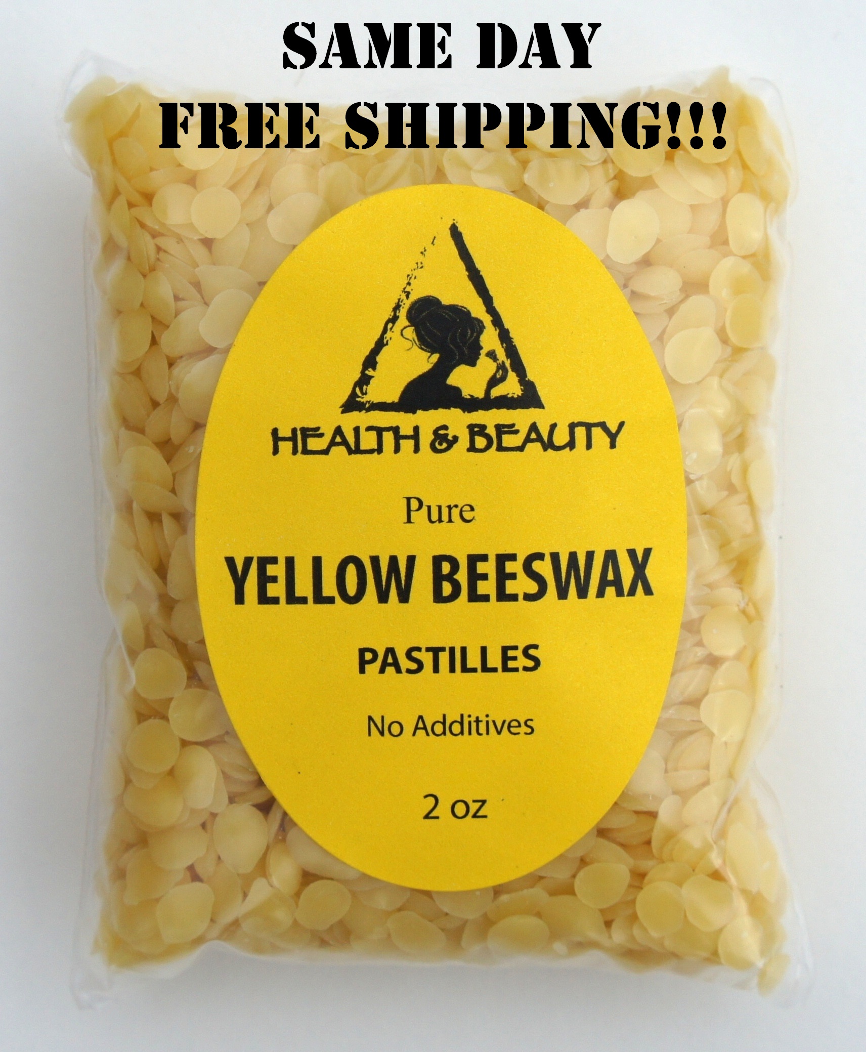 YELLOW BEESWAX BEES WAX ORGANIC PASTILLES BEARDS PREMIUM 100% PURE 2 OZ