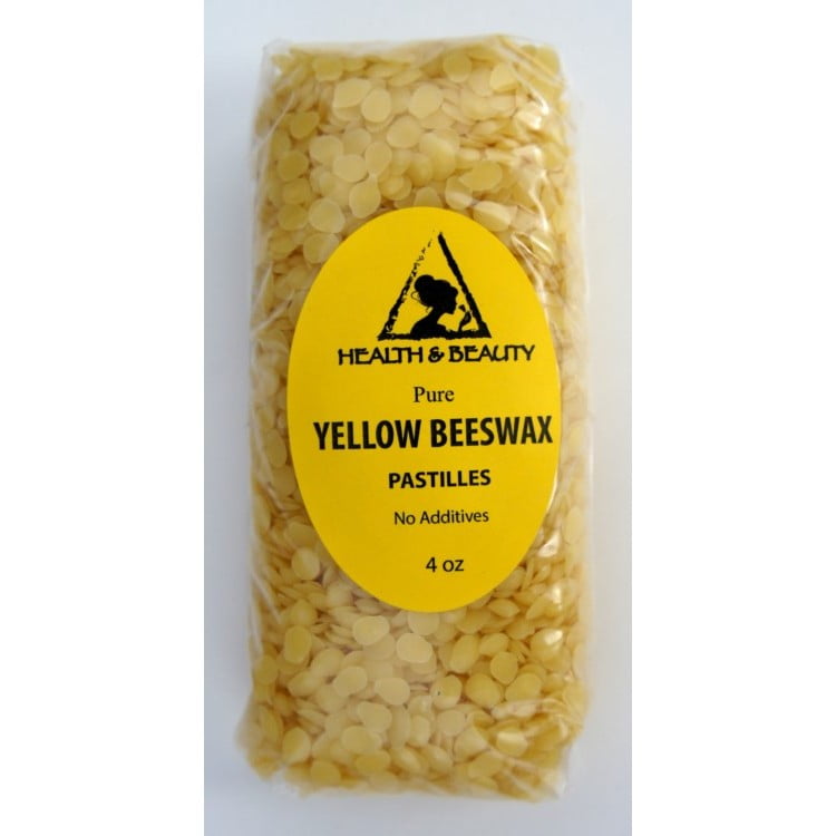 YELLOW BEESWAX BEES WAX ORGANIC PASTILLES BEARDS PREMIUM PURE by H&B OILS  CENTER 4 OZ 