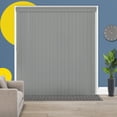 thumbnail image 1 of YELLOW BLINDS Grey Cordless PVC Vertical Blinds for Large Windows & Sliding Glass Doors, 78” W x 84” H, Light Filtering or Room Darkening, Easy Install, Modern Valance, Moisture-Resistant Shades, 1 of 8