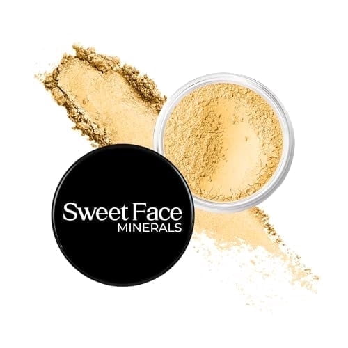 Sweet Face Minerals Loose Powders Concealer Makeup, Full Coverage, Matte Finish, Color Correcting, Yellow, 5 gram Sample Jar