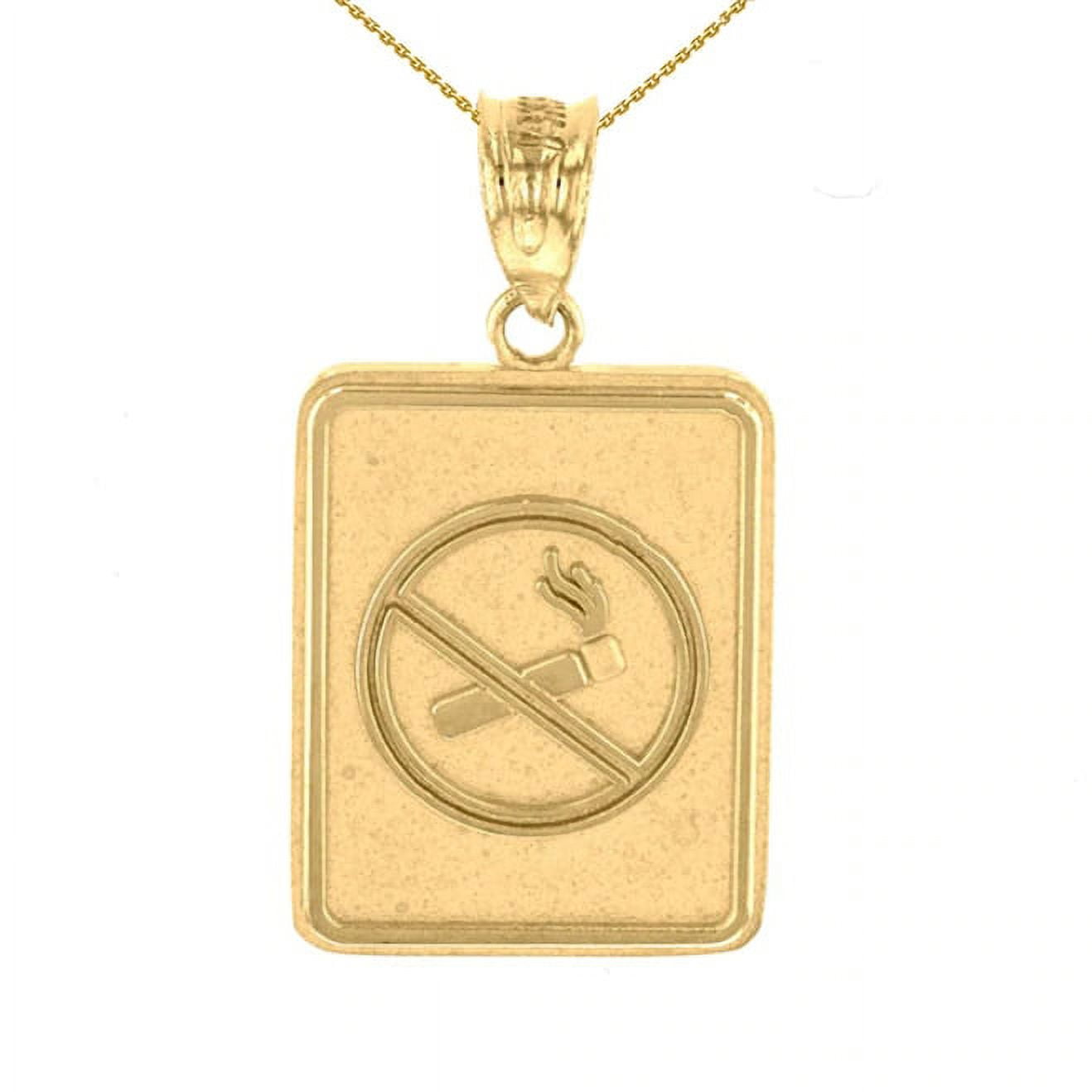 cigarette pendant YELLOW GOLD ANTI SMOKING CIGARETTE SIGN PENDANT NECKLACE : 10K Pendant with  16
