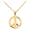 thumbnail image 1 of YELLOW GOLD BOHO PEACE SIGN PENDANT NECKLACE, 1 of 1