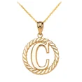 thumbnail image 1 of YELLOW GOLD "C" INITIAL IN ROPE CIRCLE PENDANT NECKLACE, 1 of 1