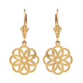 thumbnail image 1 of YELLOW GOLD CELTIC KNOT ROUND FLOWER EARRINGS :  14K, 1 of 1