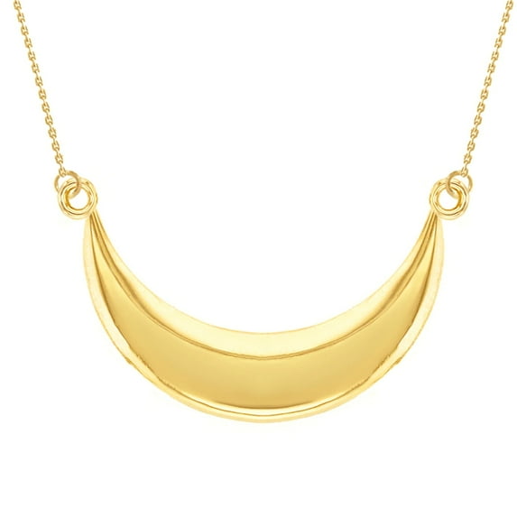 YELLOW GOLD CRESCENT MOON PENDANT NECKLACE : 10K Pendant with 18" chain