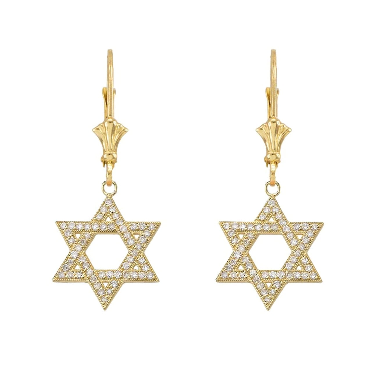 Gold star deals of david earrings