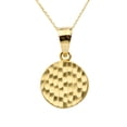 thumbnail image 1 of YELLOW GOLD HAMMERED ROUND PENDANT NECKLACE :  10K  Pendant with 20" chain, 1 of 1