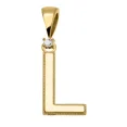 thumbnail image 1 of YELLOW GOLD HIGH POLISH MILGRAIN SOLITAIRE DIAMOND "L" INITIAL PENDANT NECKLACE, 1 of 1