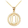 thumbnail image 1 of YELLOW GOLD "O" INITIAL IN ROPE CIRCLE PENDANT NECKLACE, 1 of 1
