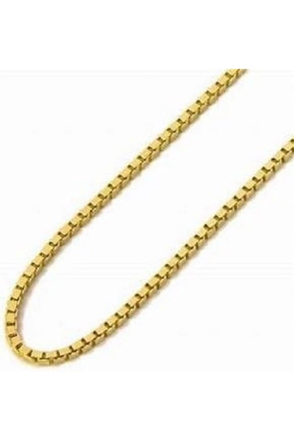 YELLOW GOLD PLATED OVER STERLING SILVER BOX LINK CHAIN 24''