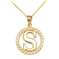thumbnail image 1 of YELLOW GOLD "S" INITIAL IN ROPE CIRCLE PENDANT NECKLACE :  10K  Pendant with 22" chain, 1 of 1