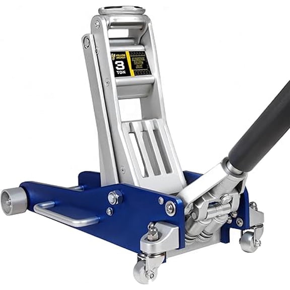YELLOW JACKET 3 Ton Floor Jack Full Aluminum Ultra Lightweight Quick Rise Racing Floor Car Jack with Dual Pump Fast Lifting Low Profile Jack for Vehicle,6600 lbs Capacity