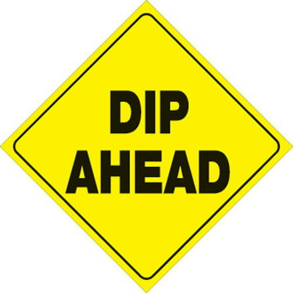 YELLOW PLASTIC REFLECTIVE SIGN 12" - DIP AHEAD