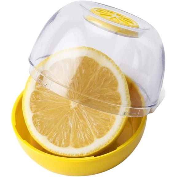 YELLOW Plastic Lemon Storage Container with Flip Lid 1PC
