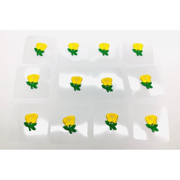 YELLOW ROSE PRESS-ON APPLIQUE 3/4" X 1"