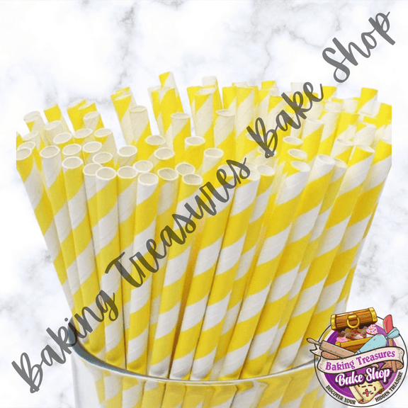 YELLOW SPIRAL PAPER STRAWS*