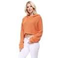 thumbnail image 1 of YEMAK Women Bat Wing Sleeve Crop Waffle Knit Summer Hoodie Top KC007 Light Orange-S/M-BD, 1 of 5