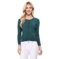 thumbnail image 1 of YEMAK Women's 3/4 Sleeve Crewneck Casual Stretchy Button Down Cardigan Sweater MK3554-PCK-M, 1 of 7
