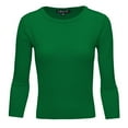thumbnail image 1 of YEMAK Women's 3/4 Sleeve Crewneck Lightweight Basic Casual knit Pullover Sweater MK3636-KGR-S, 1 of 10