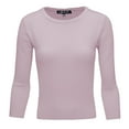 thumbnail image 1 of YEMAK Women's 3/4 Sleeve Crewneck Lightweight Basic Casual knit Pullover Sweater MK3636-ORC-XL, 1 of 10