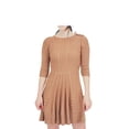 thumbnail image 1 of YEMAK Women's 3/4 Sleeve Crewneck Lovely Pompom Cabel Knit Sweater Midi Dress HB3137-CAM-M, 1 of 3
