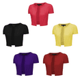 thumbnail image 1 of YEMAK Women's 5 Bulk Pack of Cropped Bolero Short Sleeve Cardigan Sweater CB0536-BLK, RED, RPK, BYL, GRP-S-BD, 1 of 6