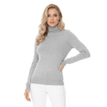 thumbnail image 1 of YEMAK Women's Classic Fitted Long Sleeve Turtleneck Pullover Sweater MK3349-H.GREY-S, 1 of 4