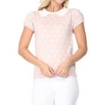 thumbnail image 1 of YEMAK Women's Classic Polka Dot Contrast Collar Short Sleeve Casual Pullover Sweater MK3673-BLS/IVR-L, 1 of 8