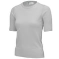 thumbnail image 1 of YEMAK Women's Crewneck 1/2 Sleeve Basic Casual Knit Pullover Sweater MK3664-GRY-S, 1 of 11