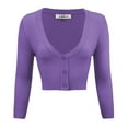 thumbnail image 1 of YEMAK Women's Cropped Bolero 3/4 Sleeve Button Down Cardigan Sweater CO129-BLB-S, 1 of 11
