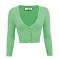 thumbnail image 1 of YEMAK Women's Cropped Bolero 3/4 Sleeve Button Down Cardigan Sweater CO129-OPL-XL, 1 of 11