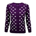 thumbnail image 1 of YEMAK Women's Cute Cat Pattern 3/4 Sleeve Button Down Stylish Cardigan Sweater MK3466-BKB/IVR-M, 1 of 10