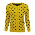 thumbnail image 1 of YEMAK Women's Cute Cat Pattern 3/4 Sleeve Button Down Stylish Cardigan Sweater MK3466-HON/BLK-L, 1 of 10