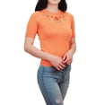 thumbnail image 1 of YEMAK Women's Daisy Flower Embroidered Crewneck Casual Knit Pullover Sweater MK3664EMBO-LOR-M, 1 of 7