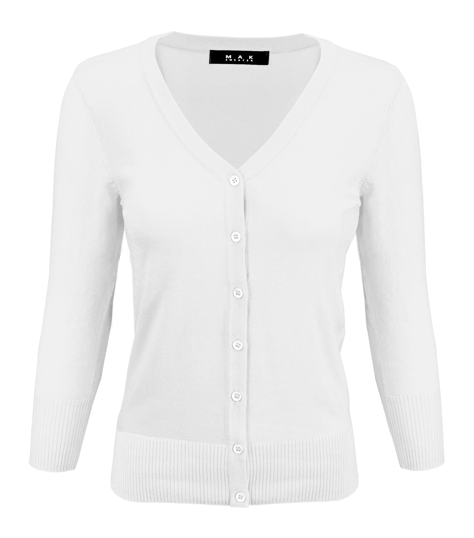 YEMAK Women's Knit Cardigan - V-Neck Long Sleeve Button Down Lightweight Sweater