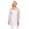thumbnail image 1 of YEMAK Women's Knit Cardigan Sweater – Casual Roll Up Long Sleeve Open Front Sheer See Through Lightweight Soft with Pockets, 1 of 9