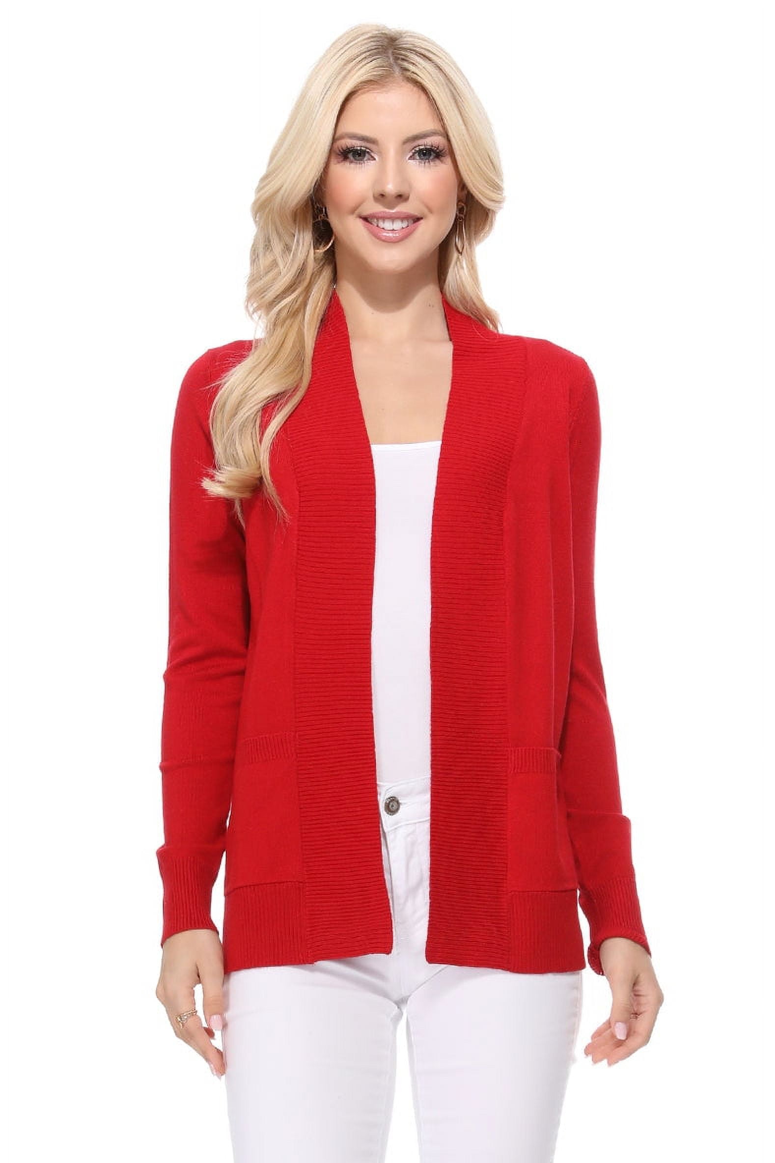 YEMAK Women's Knit Cardigan - V-Neck Long Sleeve Button Down Lightweight Sweater