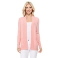 thumbnail image 1 of YEMAK Women's Knit Cardigan Sweater – Long Sleeve Open Front Basic Classic Casual Soft Lightweight Knitted Shrug with Pocket, 1 of 9