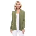 thumbnail image 1 of YEMAK Women's Knit Cardigan Sweater – Long Sleeve Open Front Basic Classic Casual Soft Lightweight Knitted Shrug with Pocket, 1 of 9