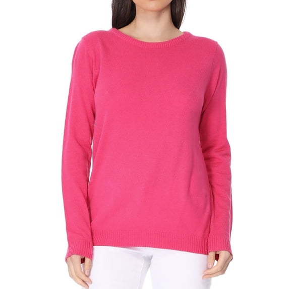 YEMAK Women's Knit Pullover Sweater – Long Sleeve Crewneck Soft Casual Lightweight Basic Solid Knitted Top
