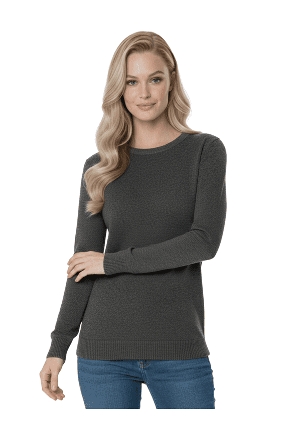 Women's Knit Pullover Sweater – Long Sleeve Crewneck Soft Casual Lightweight Basic Solid Knitted Top