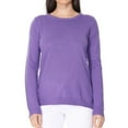 thumbnail image 1 of YEMAK Women's Knit Pullover Sweater – Long Sleeve Crewneck Soft Casual Lightweight Basic Solid Knitted Top, 1 of 9