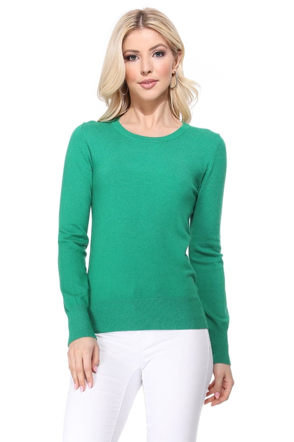 Women's Knit Sweater Pullover – Long Sleeve Crewneck Basic Classic Casual Knitted Soft Lightweight T-Shirt Top