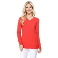 thumbnail image 1 of YEMAK Women's Knit Sweater Pullover – Long Sleeve V-Neck Basic Classic Casual Knitted Soft Lightweight T-Shirt Top, 1 of 8