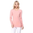 thumbnail image 1 of YEMAK Women's Knit Sweater Pullover – Long Sleeve V-Neck Basic Classic Casual Knitted Soft Lightweight T-Shirt Top, 1 of 8